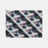 雪だるま（レインボースカーフ） フリースブランケット (正面(横))