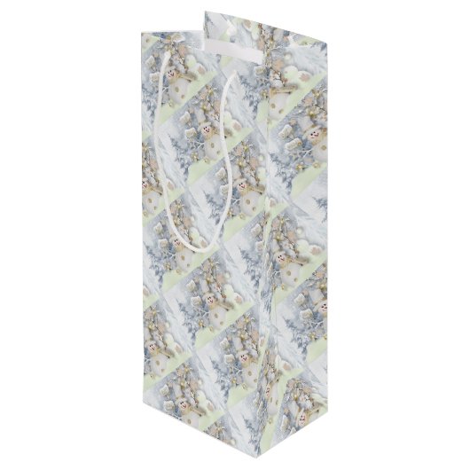 雪だるま ワインギフトバッグ (裏面アングル)