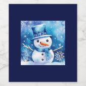 雪だるま ワインラベル (シングルラベル)