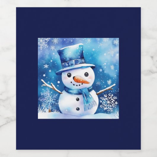 雪だるま ワインラベル (シングルラベル)