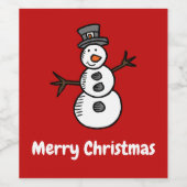 雪だるま ワインラベル (シングルラベル)