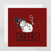 雪だるま ワイン クリスマス 面白い 冬の季節 (正面/裏面)