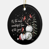 雪だるま 今年が一番素敵な時期よ セラミックオーナメント (左)