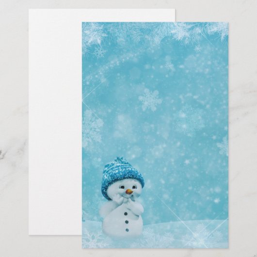 雪だるま 便箋 (正面/裏面)