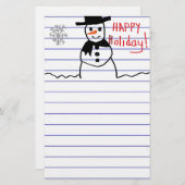 雪だるま 便箋 (正面/裏面)