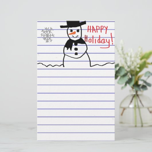 雪だるま 便箋 (スタンド正面)