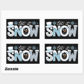 雪だるま 冬の雪の結晶の季節 長方形シール (シート)