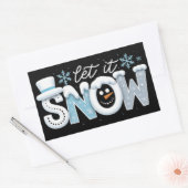 雪だるま 冬の雪の結晶の季節 長方形シール (封筒)