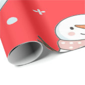 雪だるま 冬の魔法 あたたかなキュート ラッピングペーパー (ロールコーナー)