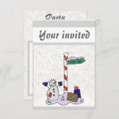 雪だるま&北極 – 招待状 (正面/裏面)