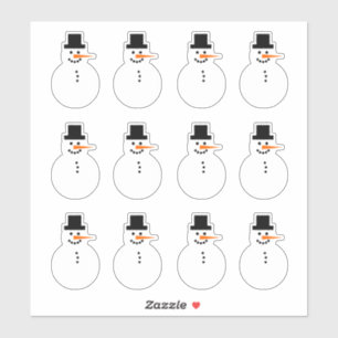雪だるま（右向き）冬の休日クリスマス シール