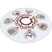 雪だるま、小妖精や小人、ベル、鹿と雪の球体 ブラッシュドポリエステルツリースカート (アングル)