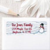 雪だるま、差出人住所ラベル ラベル (インサイチュ)