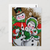 雪だるま&彼のガールフレンド ポストカード (正面/裏面)