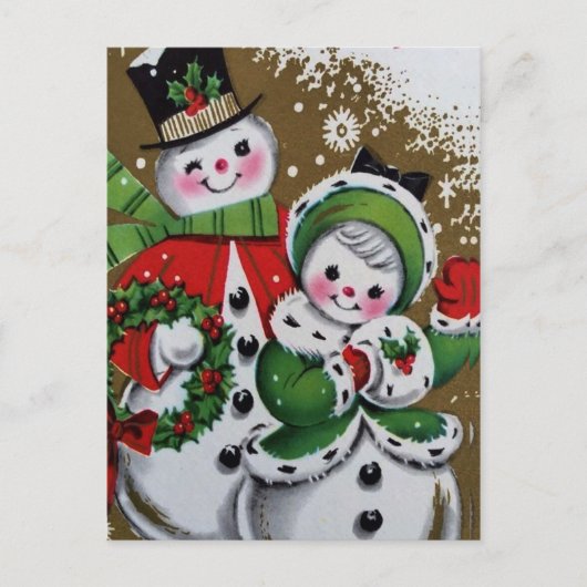 雪だるま&彼のガールフレンド ポストカード (正面)