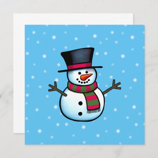 雪だるま 招待状 (正面/裏面)