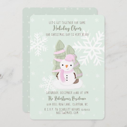 雪だるま 招待状 (正面/裏面)