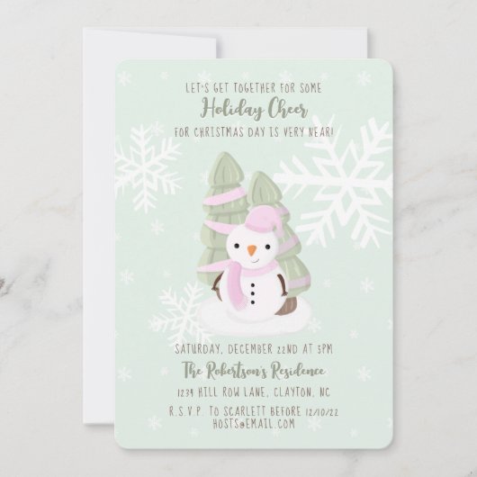雪だるま 招待状 (正面)