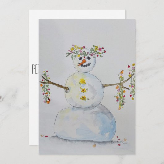 雪だるま 招待状 (正面/裏面)