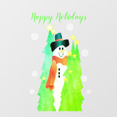 雪だるま（明るい緑） ウィンドウサイン (シート)