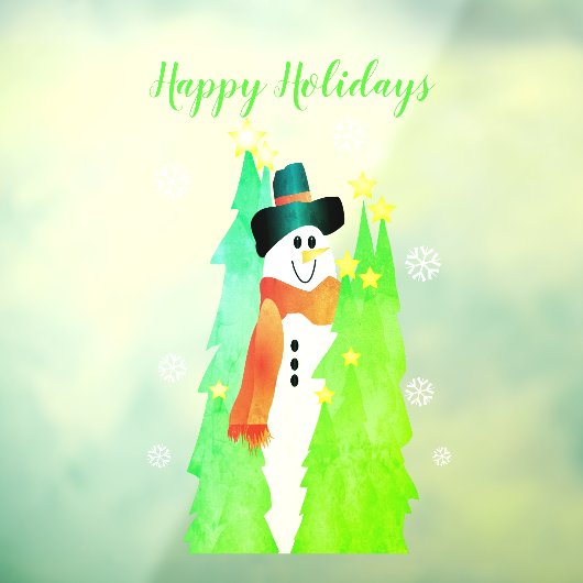 雪だるま（明るい緑） ウィンドウサイン (シート3)