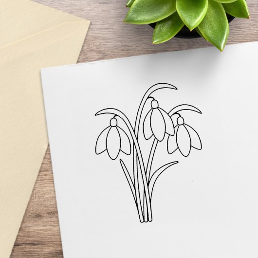 雪だるま – 春の花 ラバースタンプ