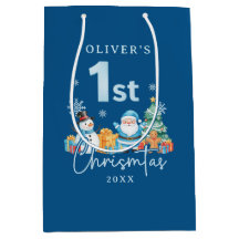 雪だるま、木とギとブルーサンタ1stクリスマス