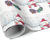 雪だるま（水の色で贈り物） ラッピングペーパー (ロールコーナー)