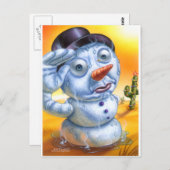 雪だるま_溶融 ポストカード (正面/裏面)