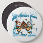 雪だるま 缶バッジ (正面&裏面)