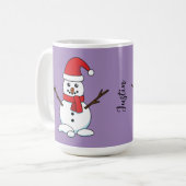 雪だるま(赤帽とスカーフ) コーヒーマグカップ (正面左)