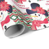 雪だるま（赤） ラッピングペーパー (ロールコーナー)