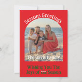 雪だるま 赤 ワンダフル イヤー あなたの写真 シーズンカード (裏面)