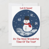 雪だるま 赤 ワンダフル タイム 年 あなたの写真 シーズンカード (正面)