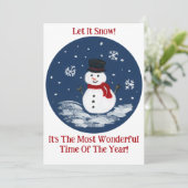 雪だるま 赤 ワンダフル タイム 年 あなたの写真 シーズンカード (スタンド正面)