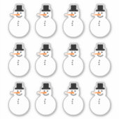 雪だるま(離れ向き)冬休みクリスマス シール (正面)