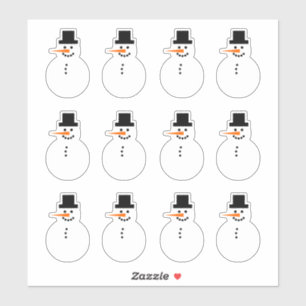 雪だるま(離れ向き)冬休みクリスマス シール