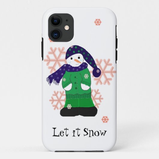 雪だるま 雪が降りますように Case-Mate iPhoneケース (裏面)