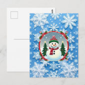 ❄️ 雪だるま 雪の結晶 冬の魔法 祝祭のクリスマス ポストカード (正面/裏面)