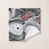 雪だるま・雪女スケッチタオルセット バスタオルセット (ウォッシュタオル)