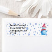 雪だるま、雪片、クリスマス差出人住所 ラベル (インサイチュ)