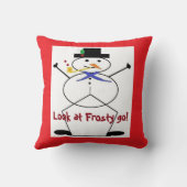 「雪だるま」霜の降りたポリエステルアクセント装飾用クッション クッション (裏面)