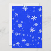 雪だるま 青い 魔法の 冬のクリスマス シーズンカード (裏面)
