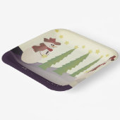 雪だるま（青とベージュ） ペーパープレート (傾斜あり)