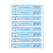 雪だるま – 青の春の花 ラップアラウンドラベル (シート)