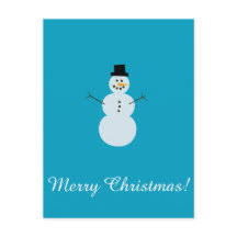 雪だるま（青）。メリークリスマス!