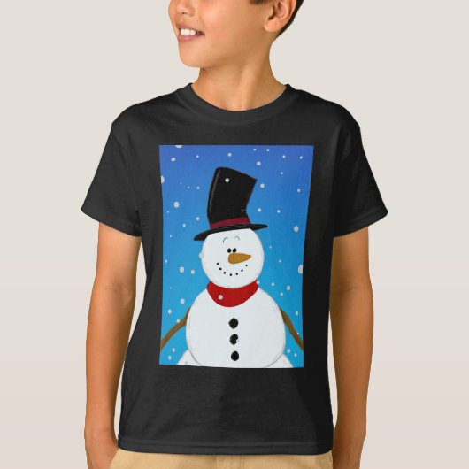 雪だるま-青 Tシャツ (正面)