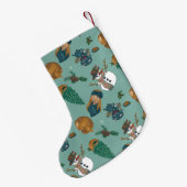 雪だるま、鹿、クッキー。名カスタム前の スモールクリスマスストッキング (裏面 (吊り時))