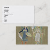 「雪だるま」1899年からの小妖精や小人そして妖精ペインター、 名刺 (正面/裏面)