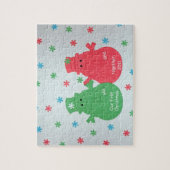 雪だるま: 2011年の初めてのクリスマス ジグソーパズル (縦)